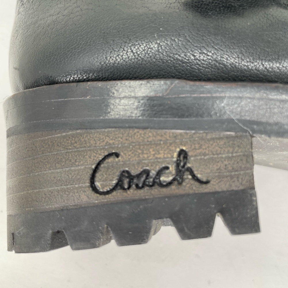 Coach Women's Black Boots Betsie Mid Calf Leather Nylon Lug Sole Size 6.5 - Picture 9 of 11